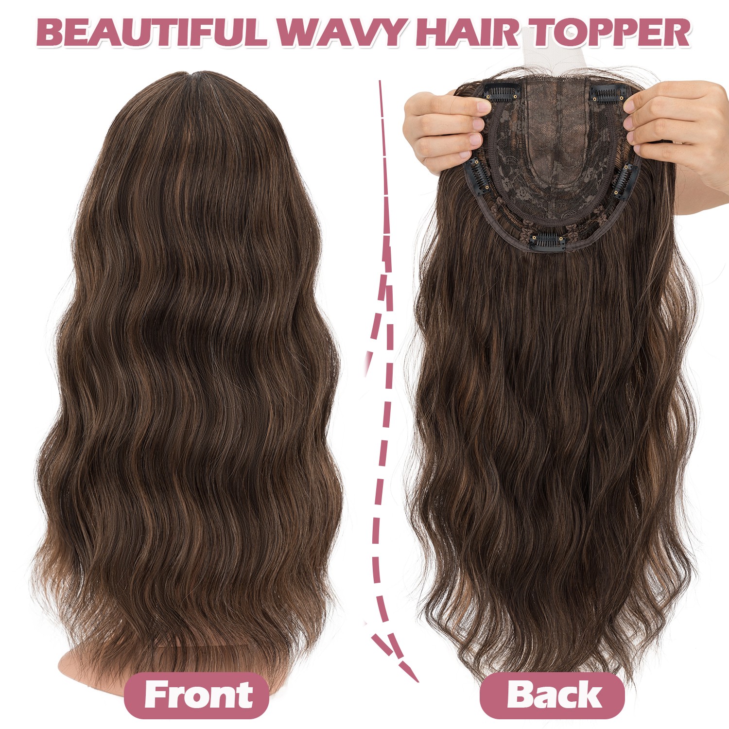 Natural Hair Toppers Clip in Top Piece Toupee LACE AS Human Hair Curtain Bangs M