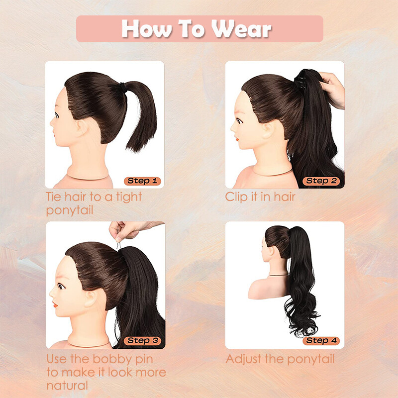 Long Claw On Clip Ponytail Real As Human Natural Wavy Pony Tail Hair Extension