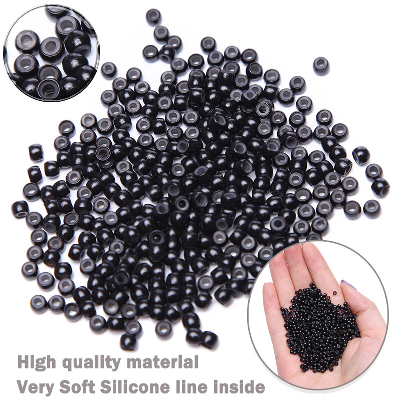 Silicone Nano Rings Beads Kits Micro Loop Lined Tool for Nano Hair Extensions US