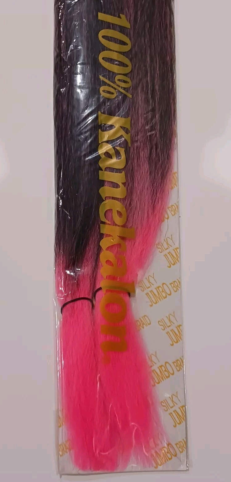x2 Pink Ombre Kanekalon Jumbo Braiding Hair Extension 24″ Synthetic 100 TTPin