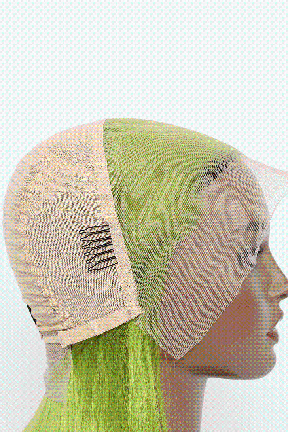 12″ 140g Lace Front Wigs Human Hair in Lime 150% Density