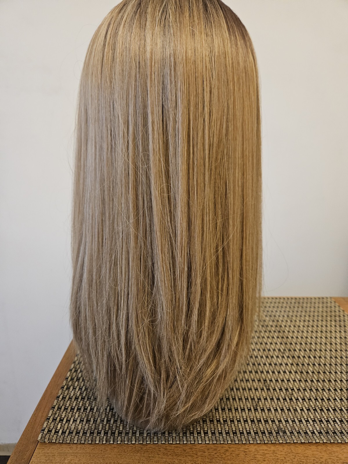NEW Amazing Full Lace Front OMBRE Medium BLONDE WIG Straight Hair