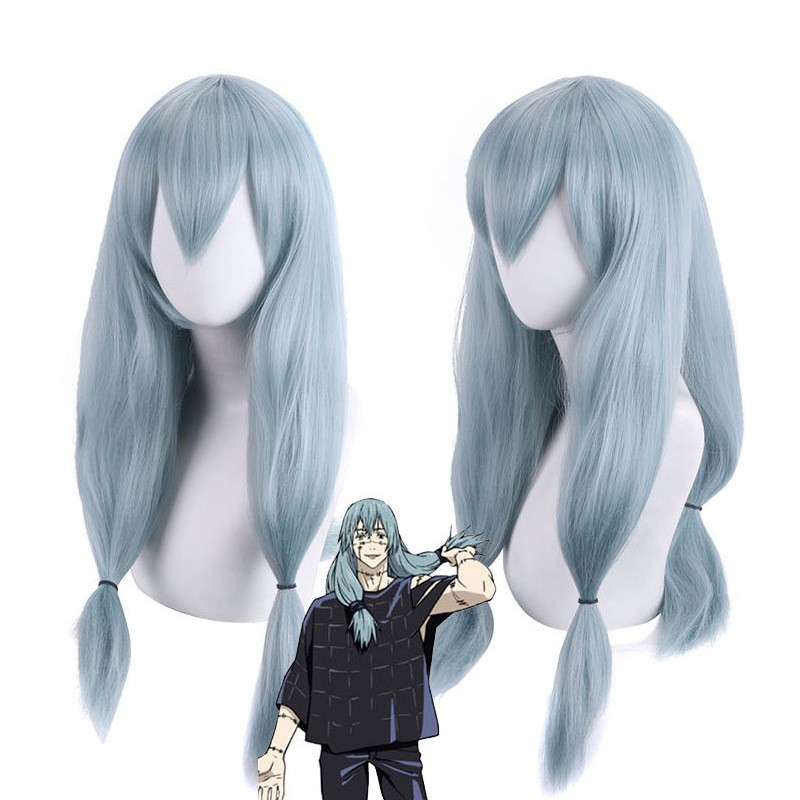 Gojo Satoru Jujutsu Kaisen Lake Blue Ponytail Wig Volume Cosplay Halloween Party