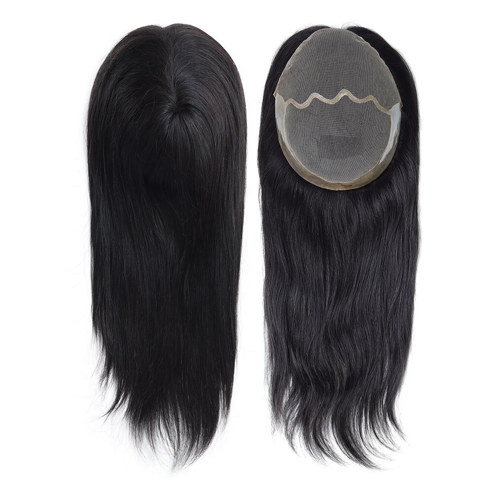Women Topper Human Hair Toupee Straight Hair Replacement Top Pieces 8×10 16”