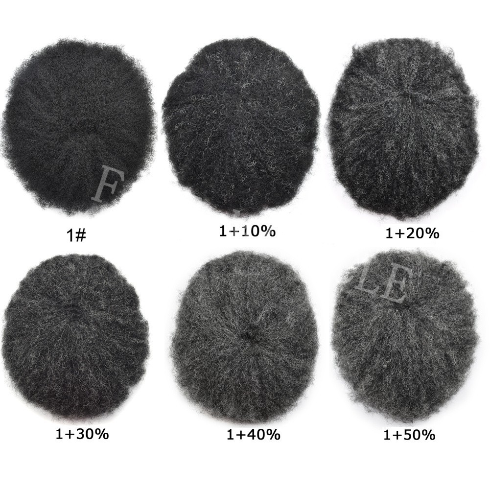 Lace Front Afro Curl Toupee for Black Men Human Remy Hair Mens Hair Units System