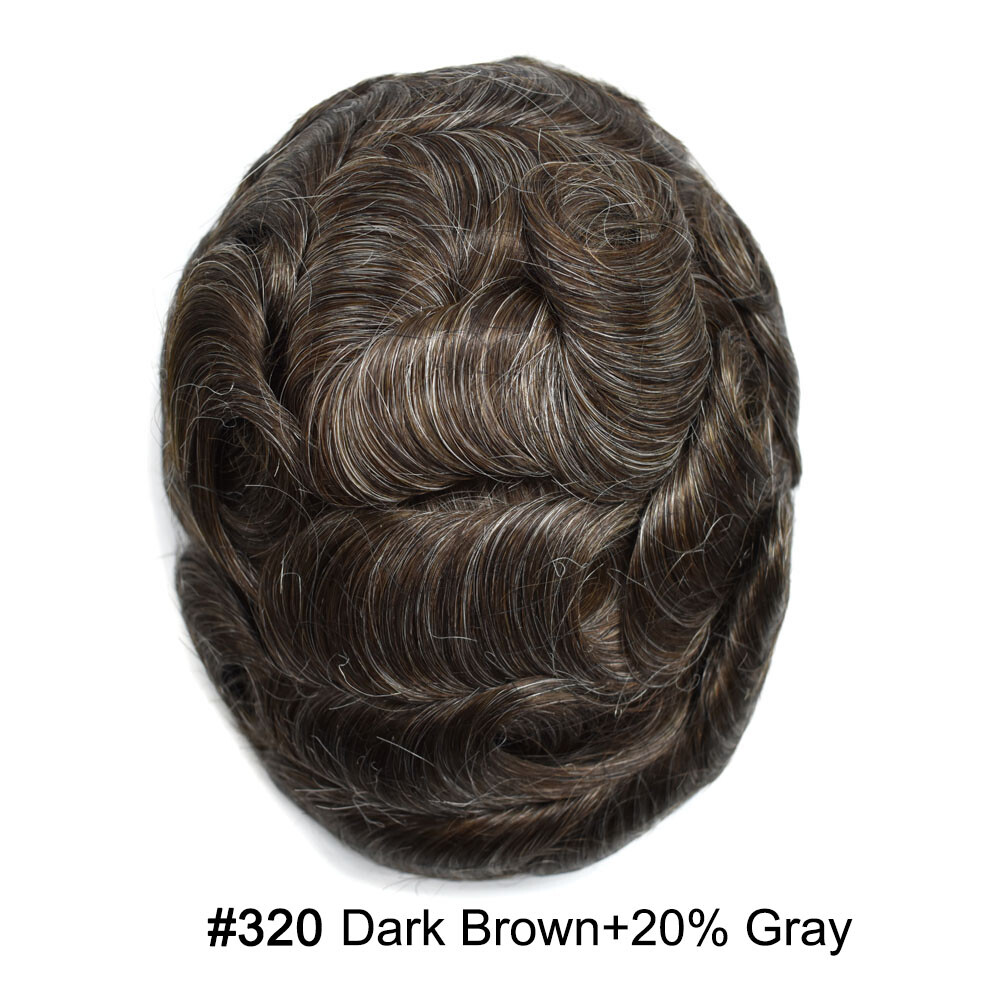 Mens Hair Replacement Ultra Thin Skin Mens Toupee Hairpieces All PU System Wigs