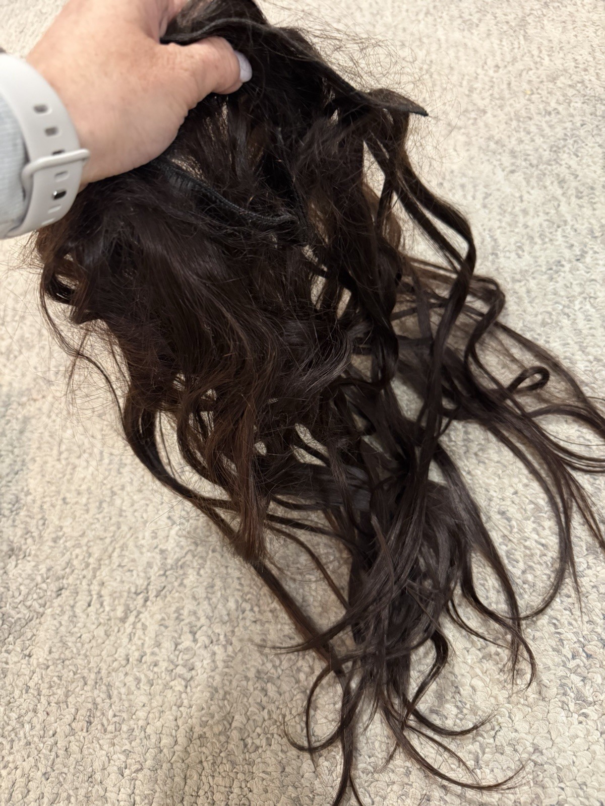Full Shine 100% Human Hair Sew In Extensions Dark Brown Wavy 20” 100g