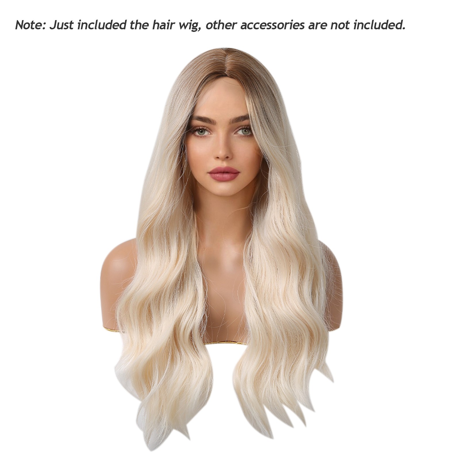 New Synthetic Wig Blonde Curly Wavy Wig Long Hairpiece