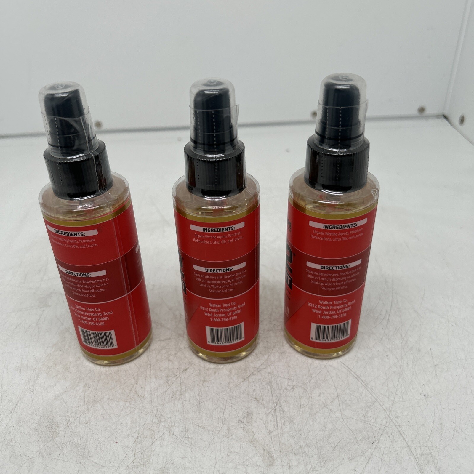 WALKER TAPE C-22 SOLVENT ADHESIVE REMOVER FAST ACTING ( 3 Bottles) 4 OZ Each