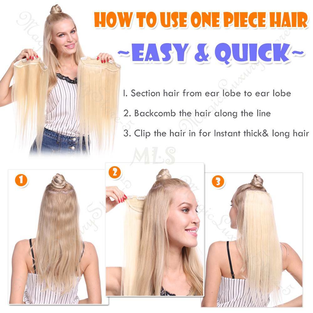 100% Remy Human Hair Extensions Russian One Piece Clip In Full Head U Shape Weft
