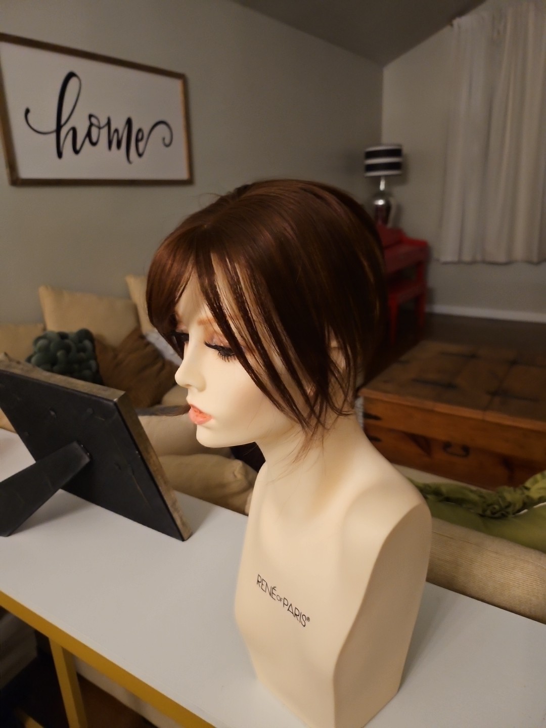 Human Hair Topper, 8-10 Inches With Bangs. Unbranded, 2 Clip Unit. NWOT