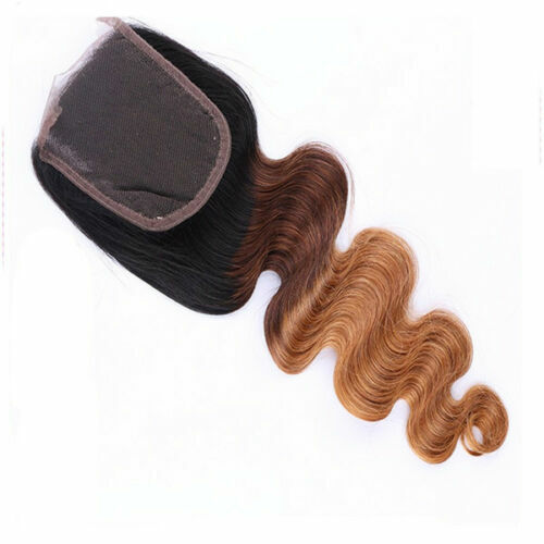RUSSIAN VIRGIN 3TONES OMBRE ROOT HAIR 1B/4/27# 3/4/5BUNDLES+CLOSURE12A BODY WAVE