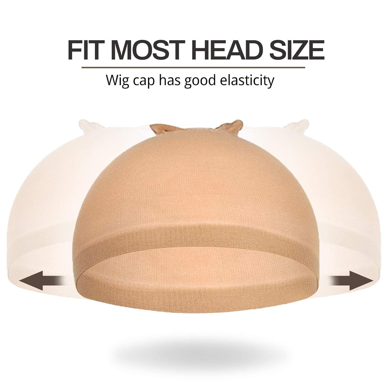 Smilco 20 Pcs Light Brown Wig Caps for Women, Ultra-Thin Stretchy Nylon Lace Fro
