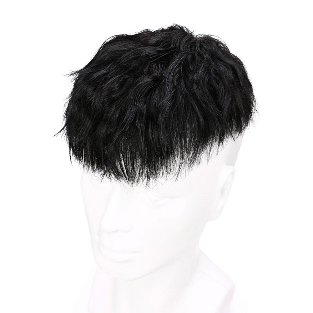 Fluffy Soft Curly Topper Human Hair Clip in Wiglet Hair Pieces Toupee For Men