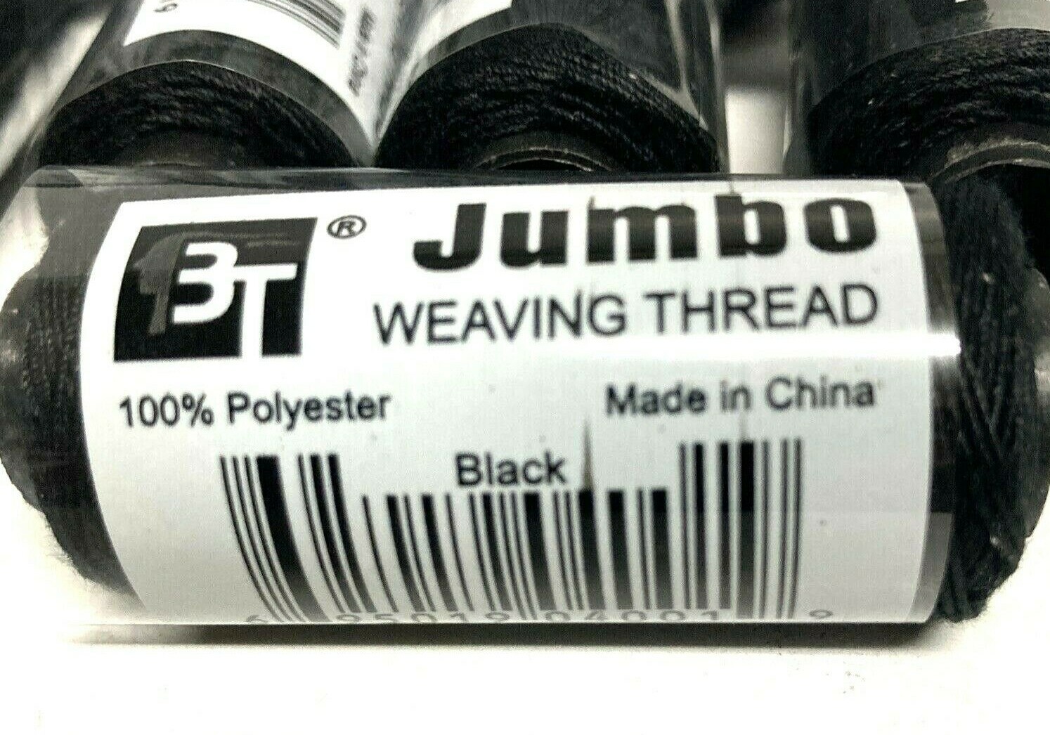 3 BLACK JUMBO WEAVING THREAD FOR WEFT HAIR BRAID EXTENSIONS ETC 100% POLYSTER.