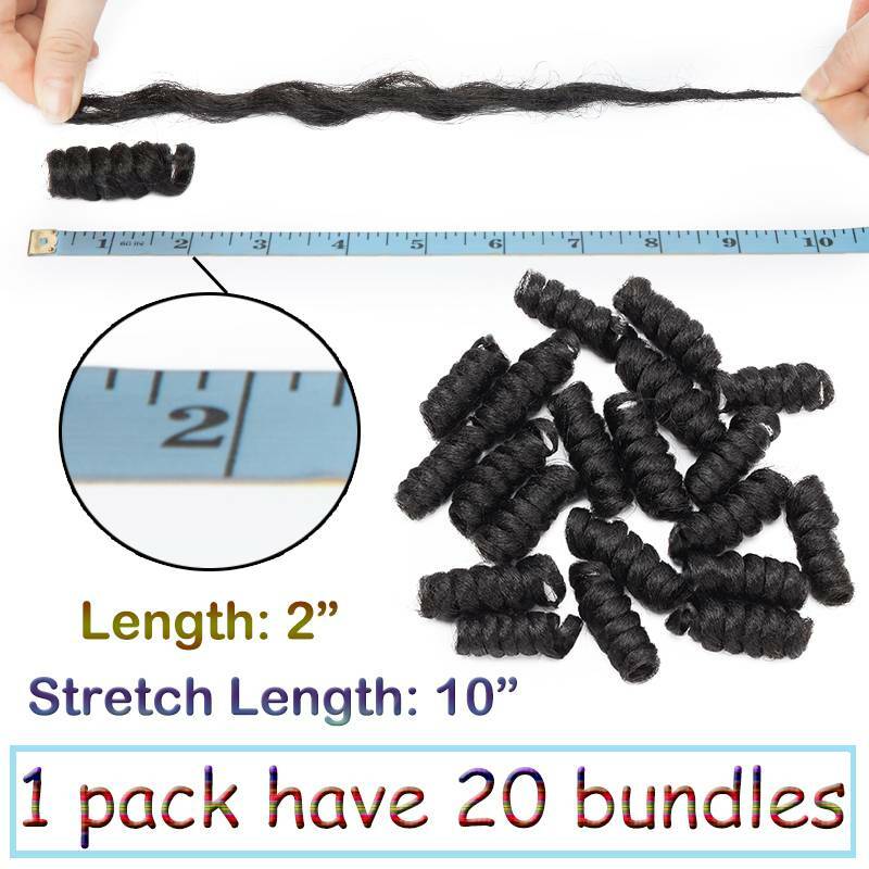 2″ Short Jamaican Bounce Loops Crochet Hair Extensions 20 Peices Spring Curly US