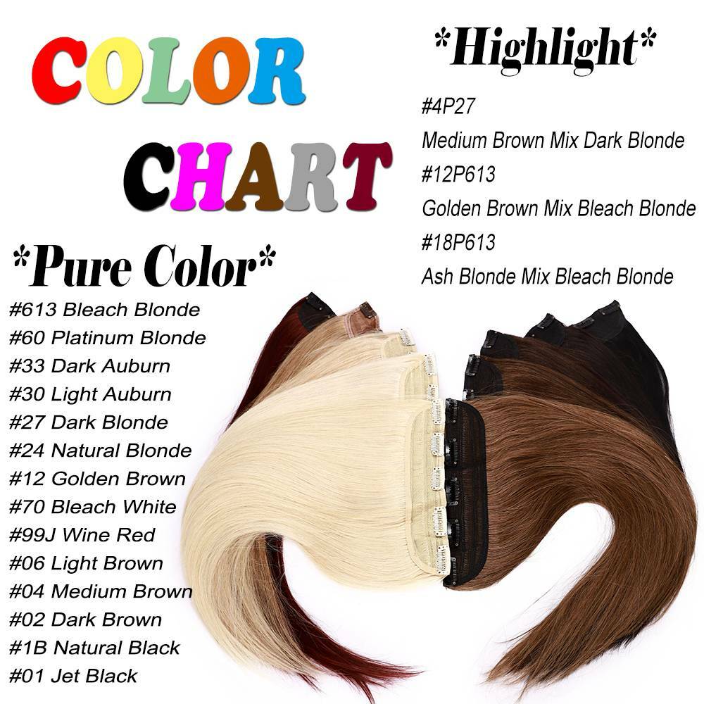 Thick 100% Real Remy Human Hair Extensions One Piece Clip In 3/4 Full Head Weft