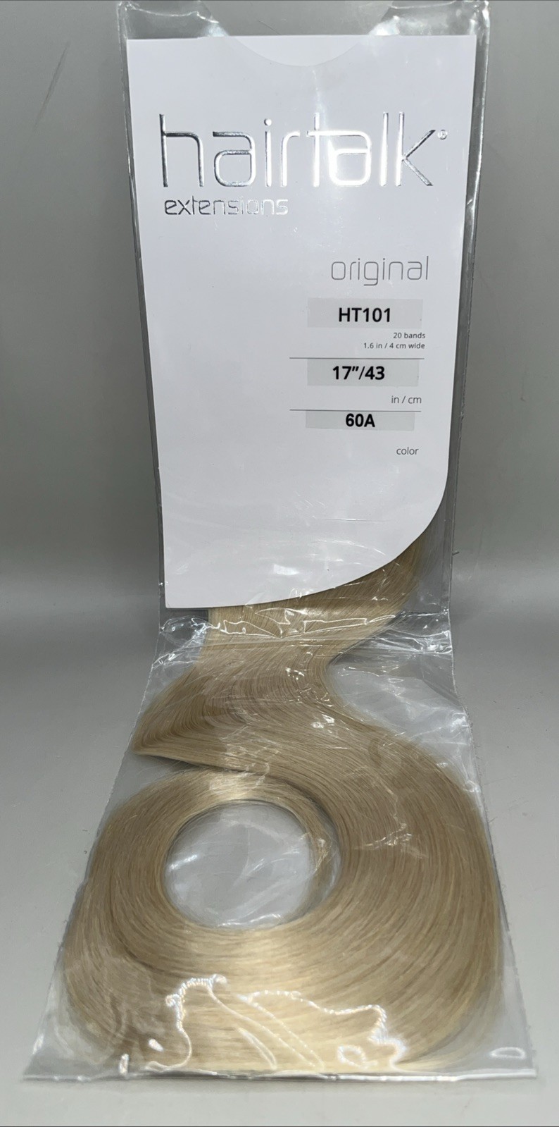 Hairtalk Hair Extensions Original – 20 Bands -60A HT101 17”/43 cm Human Hair NEW