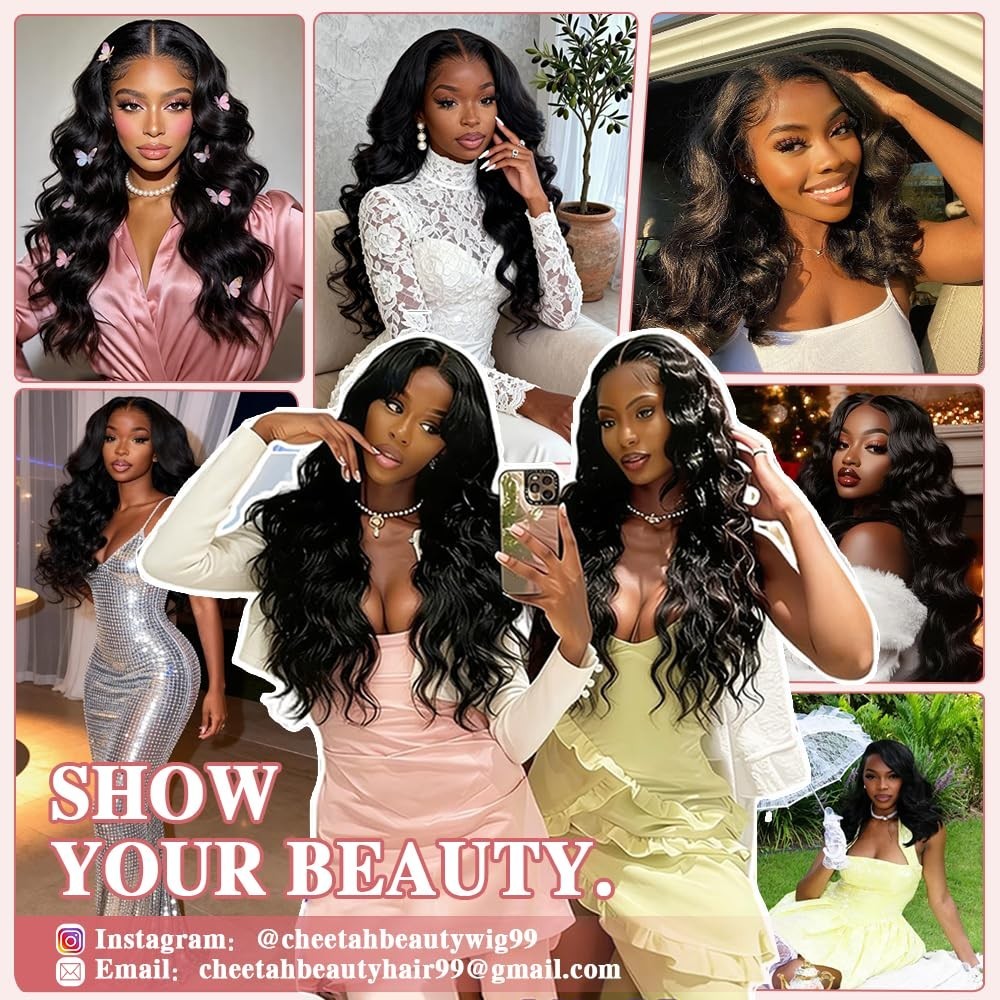 18 Inch Body Wave V Part Wig – 180% Density Glueless Half Wig, Natural Black, Ea