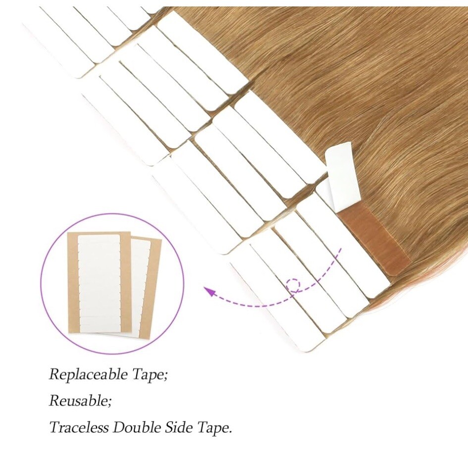 #16 Soft Velvet Blonde Tape-In 20inch 10pcs 25g 100% REMY Human Hair Extensions