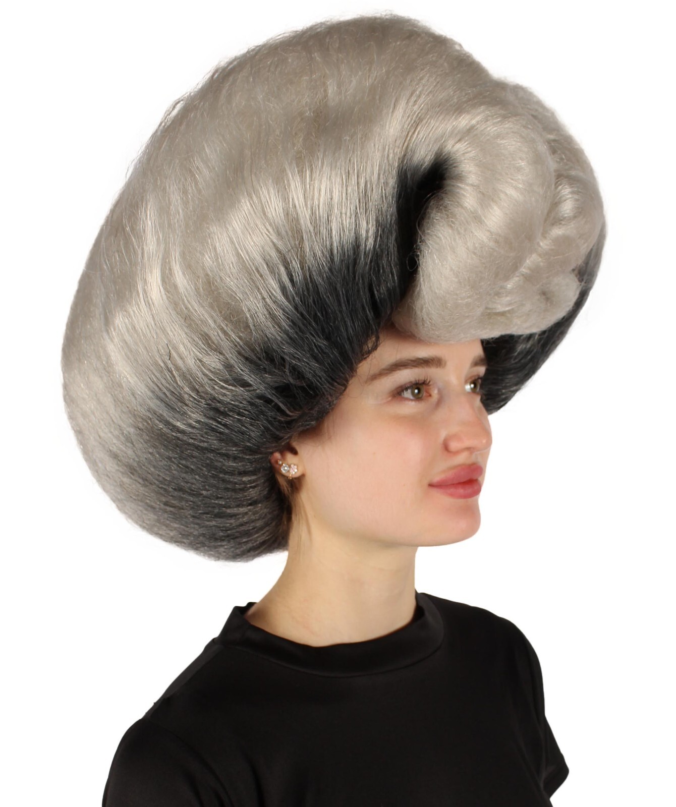 Adult Unisex Drag Queen Grey-black Bouffant Wig | Non-flammable Syntheti HW-7040