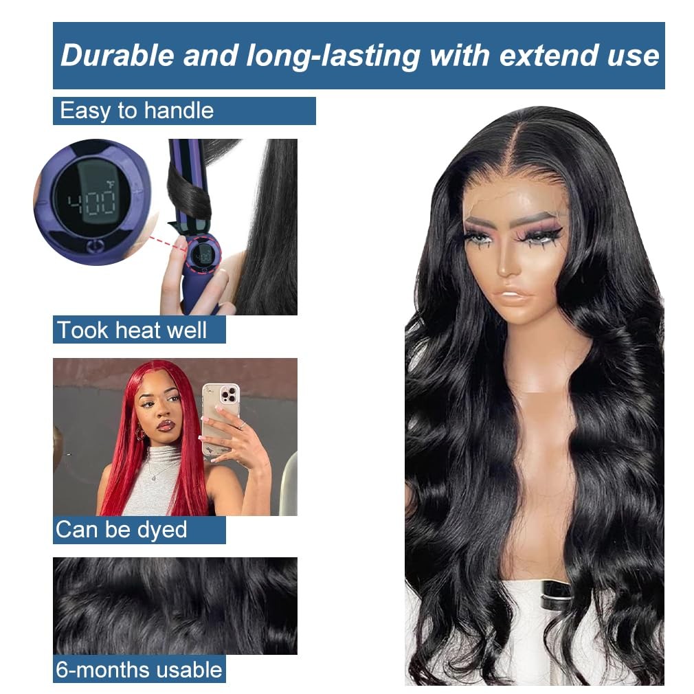 HOT STAR 13×6 Body Wave Lace Front Wigs,100% Human Hair [2-year life], HD Hum…