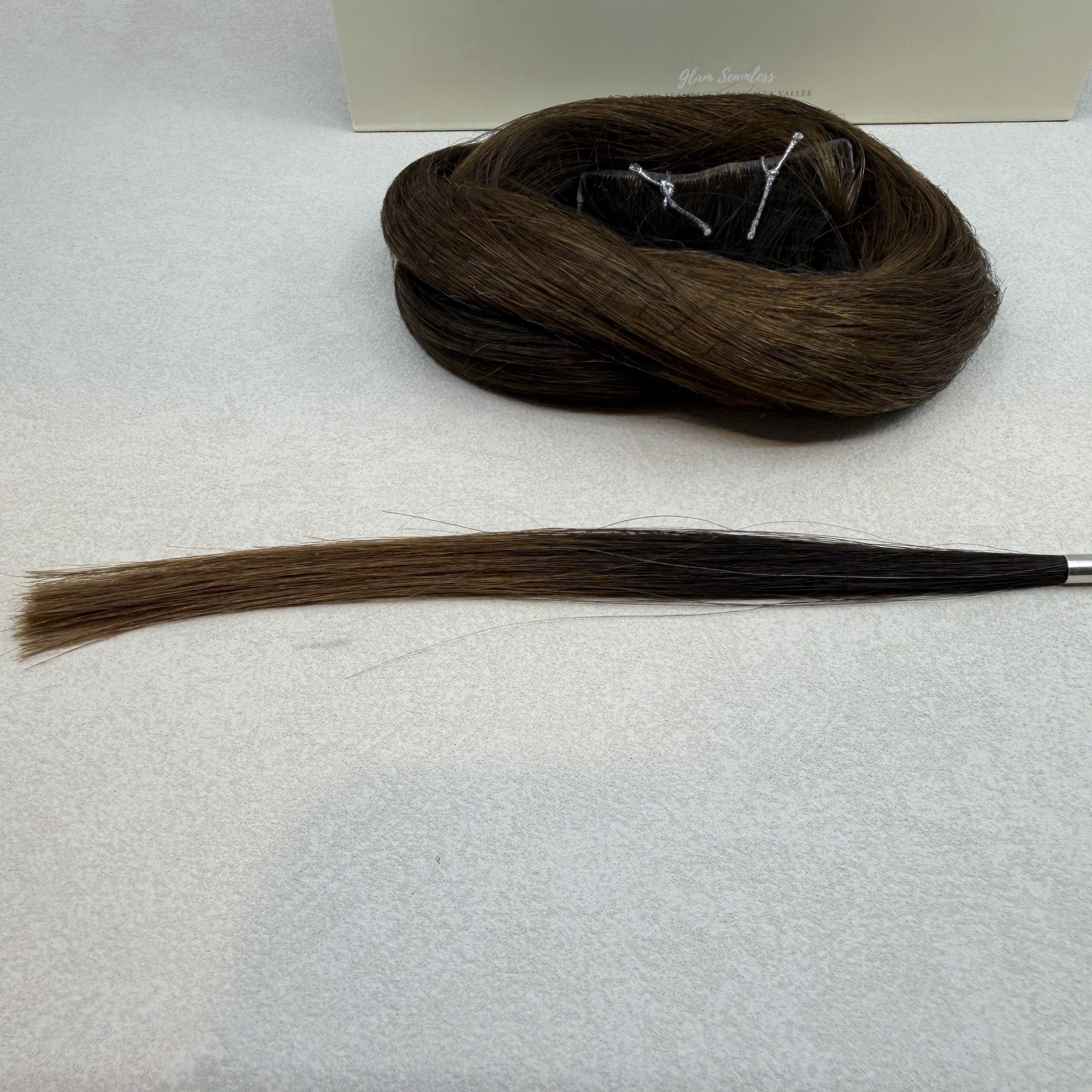 Glam Seamless x Priscilla Valles Tape In Hair Extension 25″ #5 Med Brown Ombré