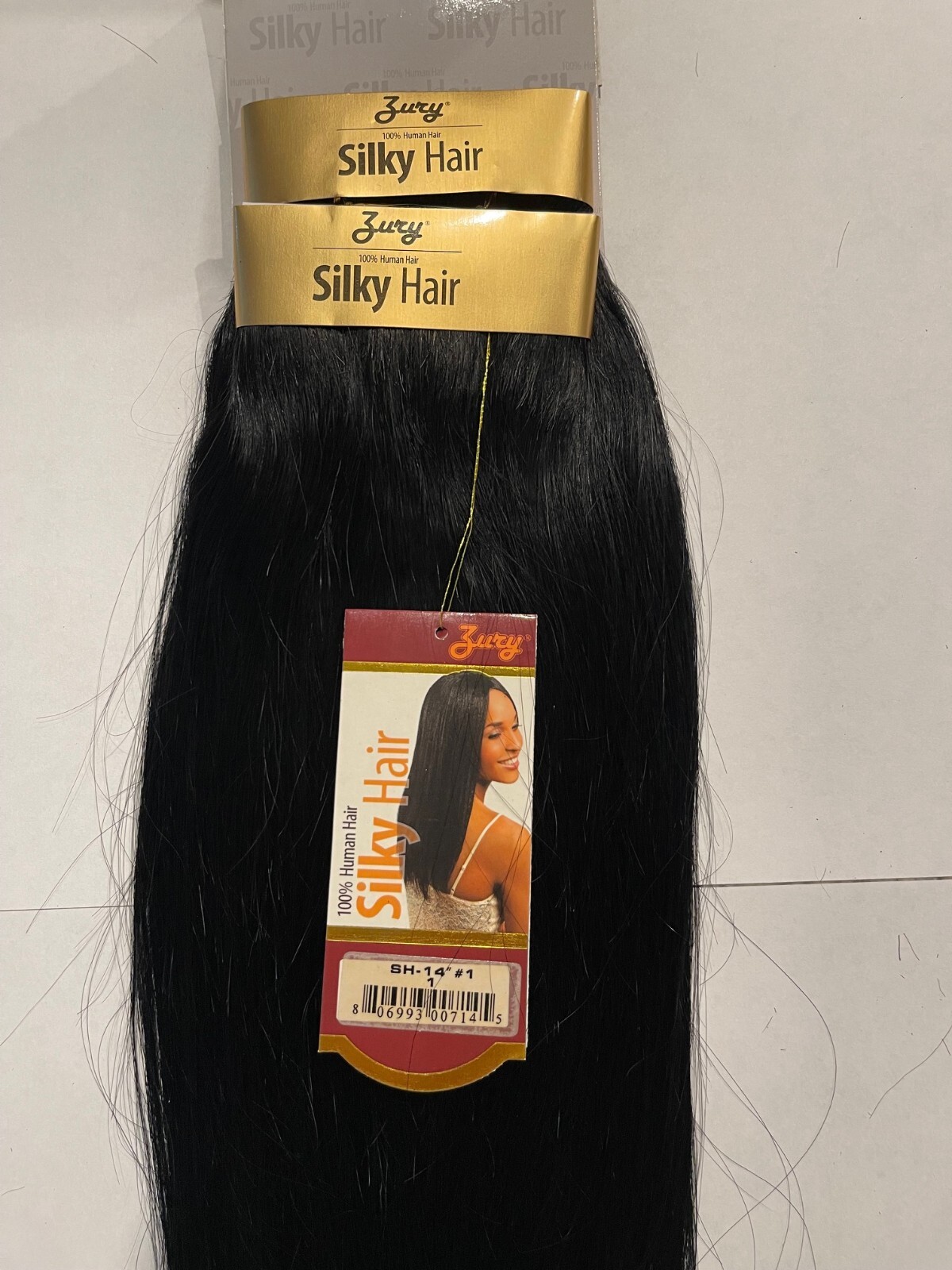 1 PACK Zury 100% Human Hair Weaving Silky Straight 14 inch color #1