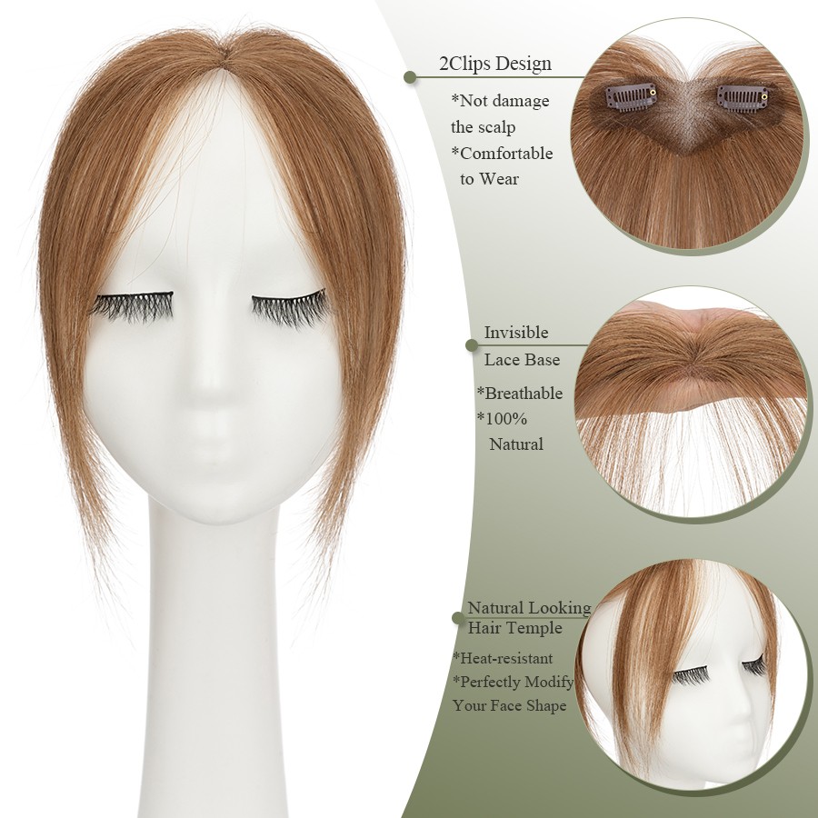 Clip In Front Bang 100% REAL REMY HUMAN Hair Fringe Piece Extensions for Women