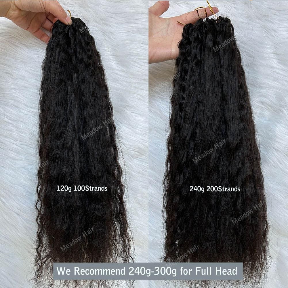 Knotless Crochet Human Hair Braids Extensions Pre Separated Feather Hair Wet and