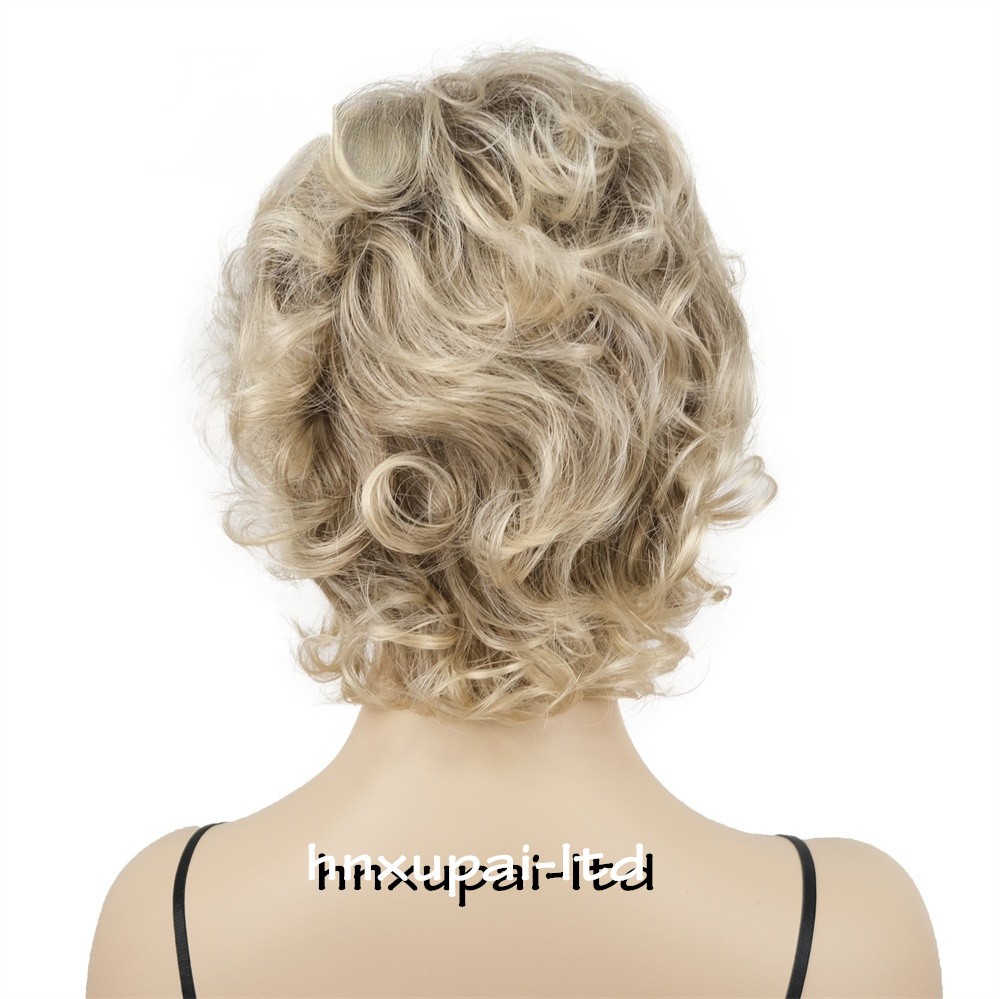 10 Inch Short Women Curly Wavy Bob Wig Fluffy Dark Blonde Hair Cosplay Casual US