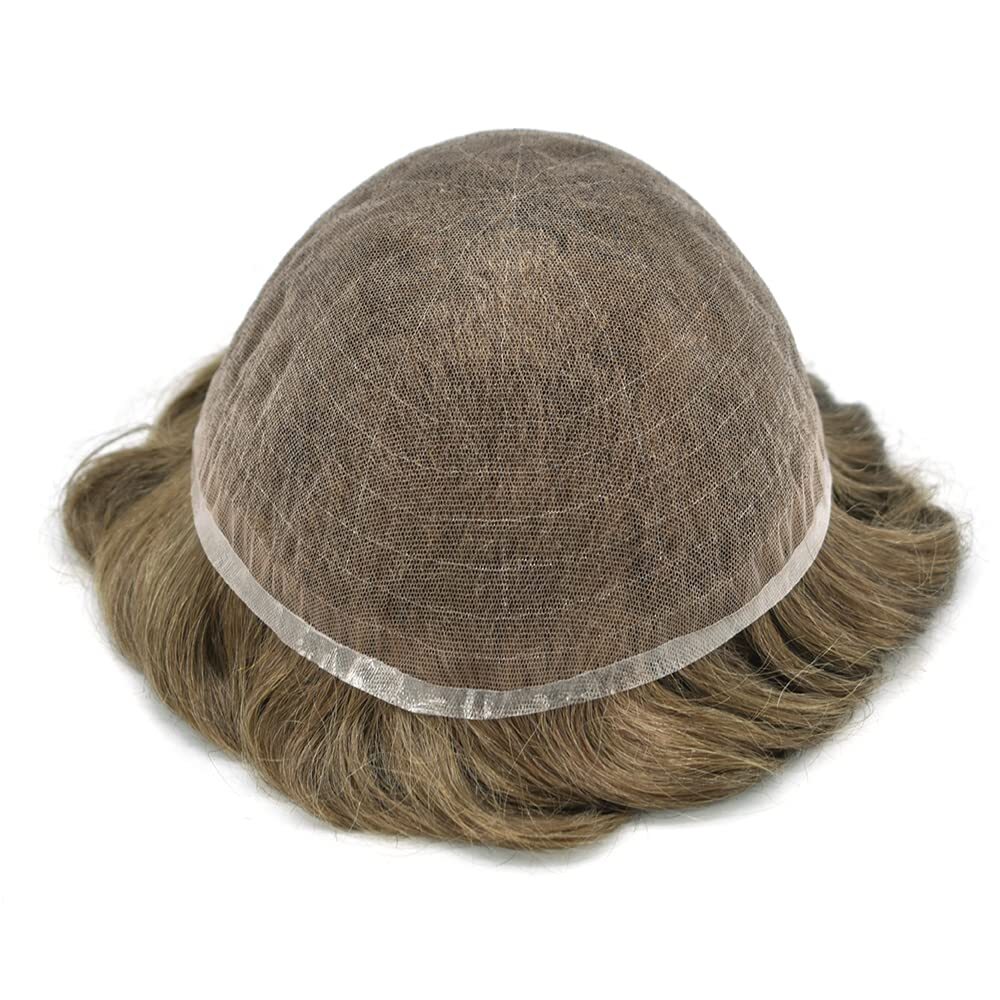 Full French Lace Mens ToupeeSwiss Lace hairpiece Hair Replacement System For Man
