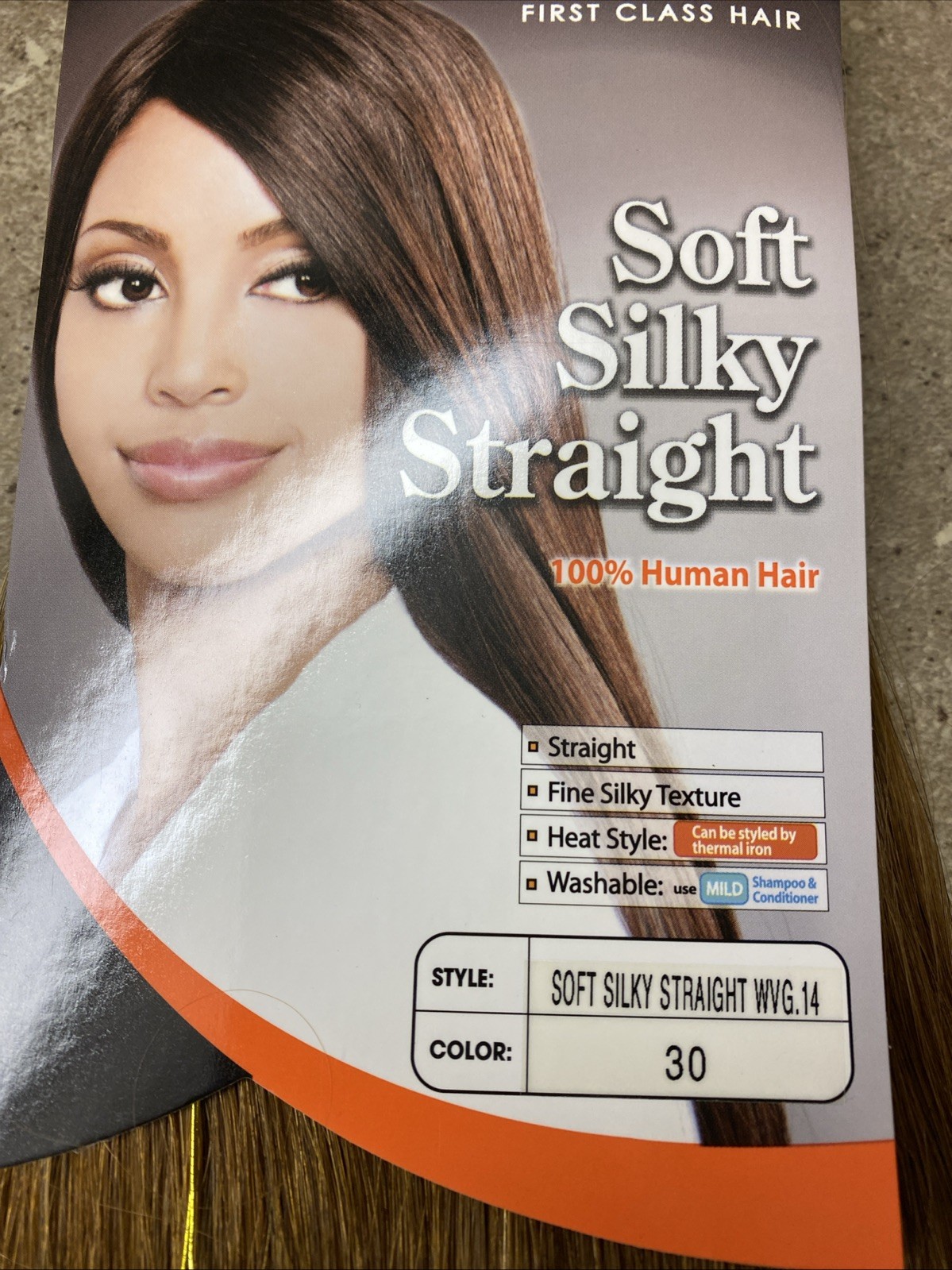 Bobbi Boss 14” Soft Silky Straight Color 30 Auburn 100% Human Hair Weaving