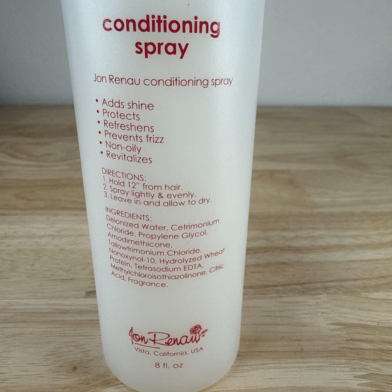 Jon Renau Conditioning Spray 8 Oz For Synthetic And Human Hair Made In USA New