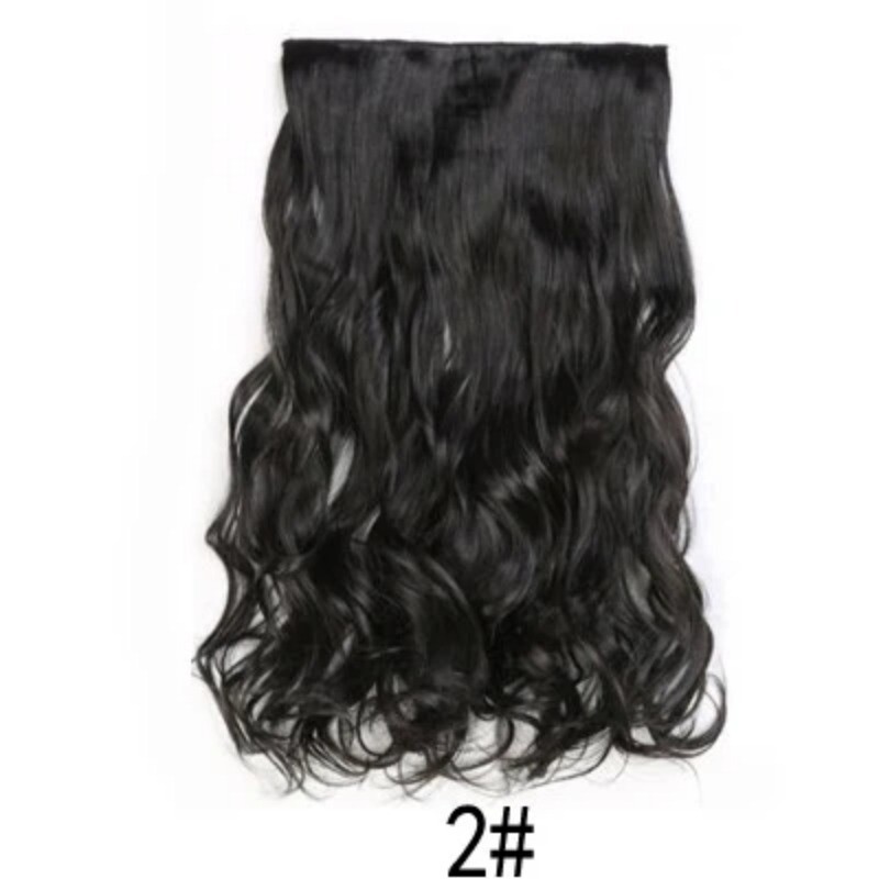 24in Synthetic Long Straight Clip In One Piece Hair Extension 5 Clips Fake Hair