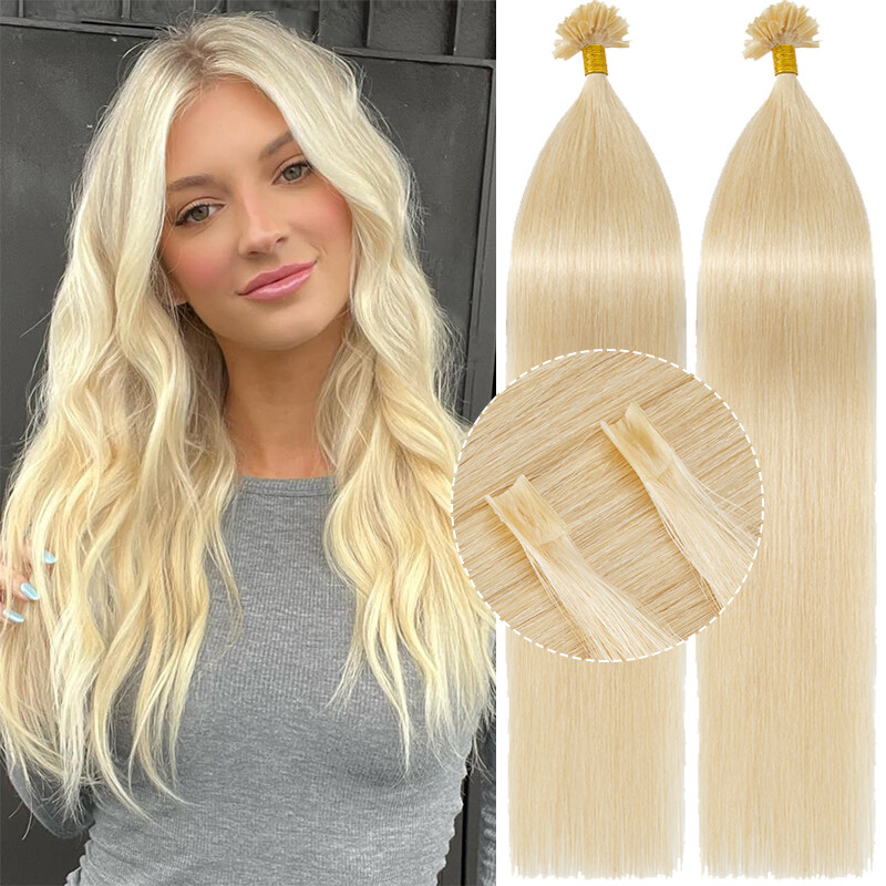 Fusion Keratin Glue Nail U Tip 100% Remy Human Hair Extensions 200Strands Thick