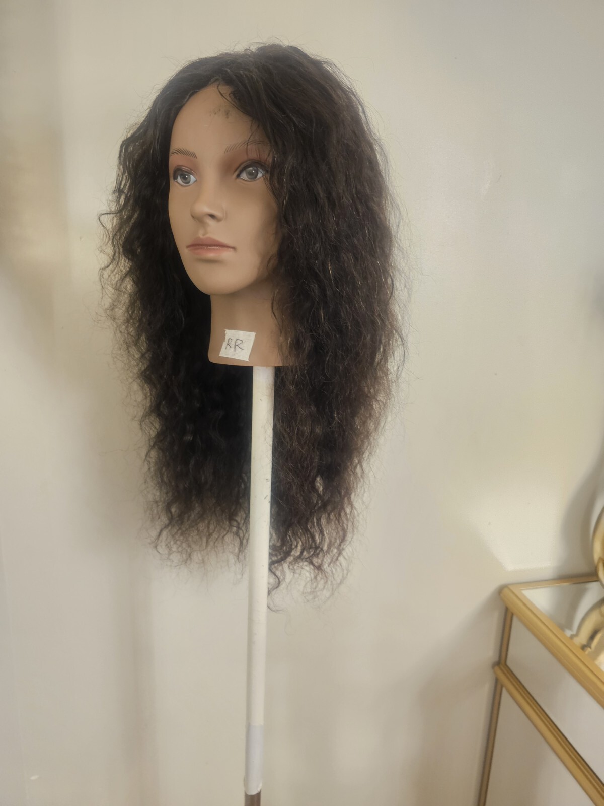 High Quality regular Top Black 24″ Water Wave 150% Virgin Human Hair Lace Wig