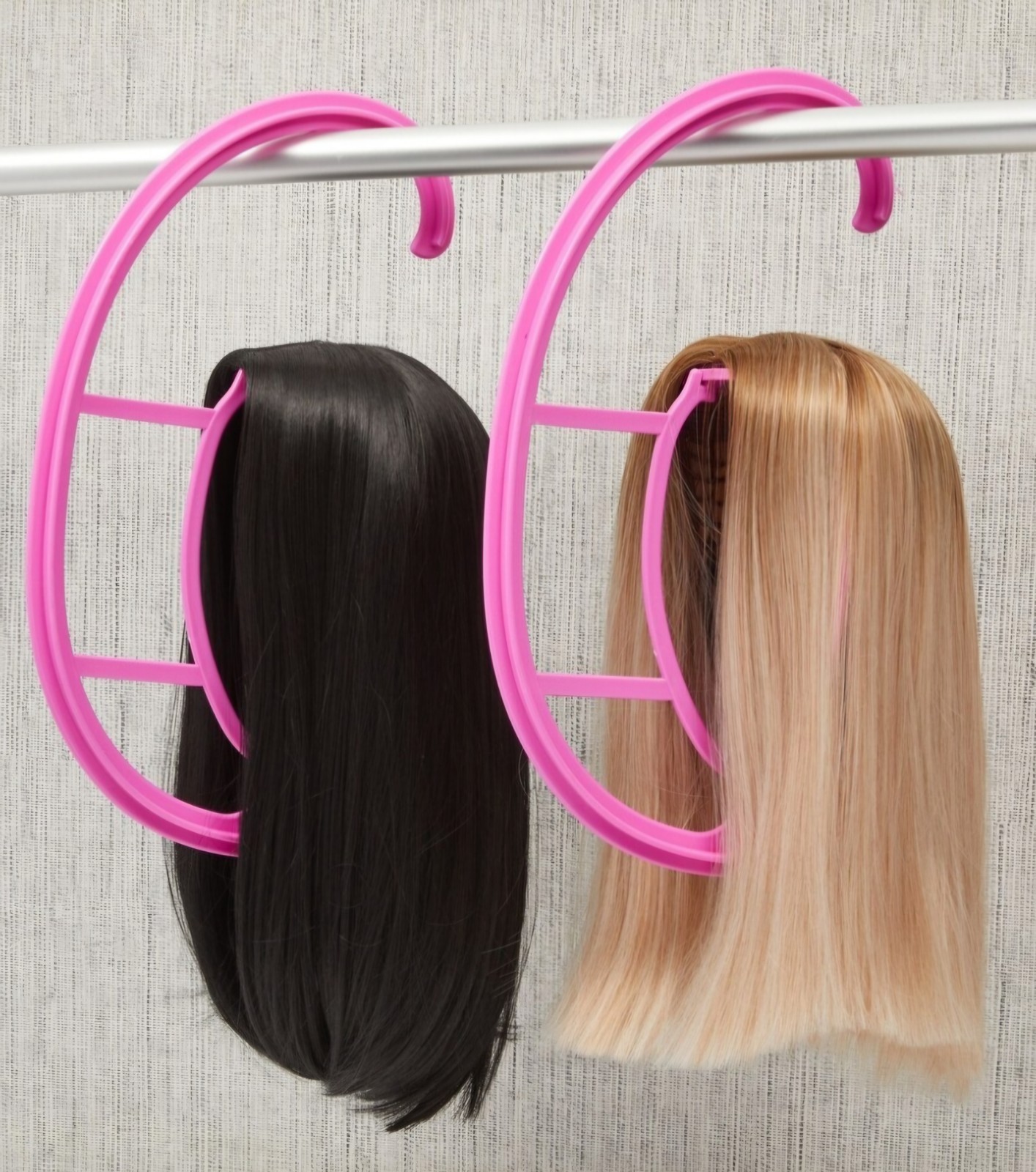 6 Pack Wig Hangers Pink Plastic Wig Holder Drying Rack Extension Storage Hooks