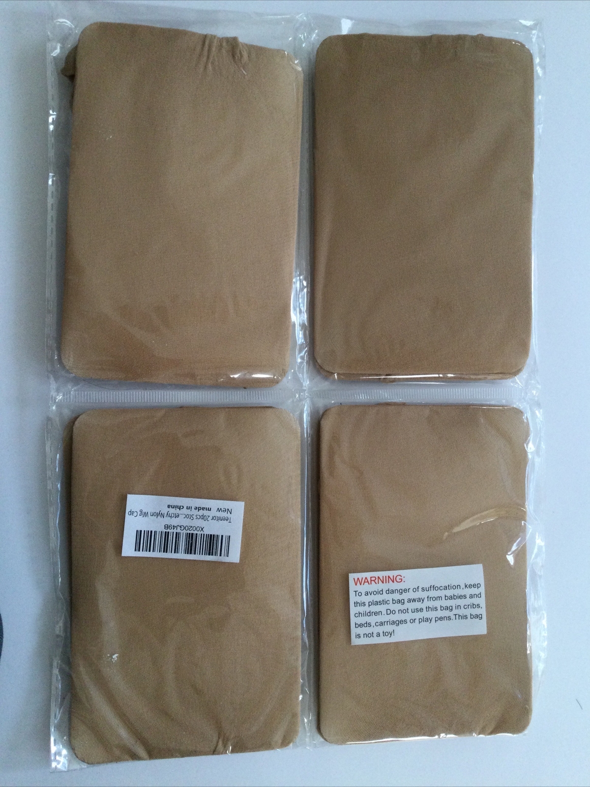 Teenitor 18 Pack Brown Stocking Cap Stretchy Nylon Wig Caps, Skin Tone Stocking