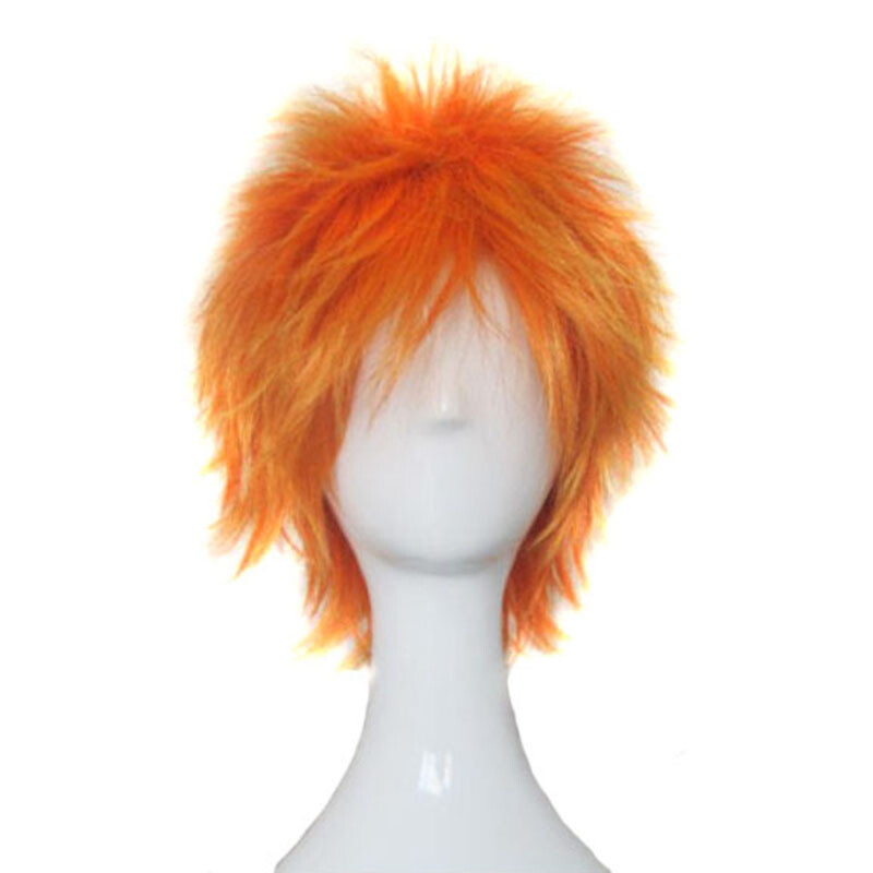 Anime Bleach Kurosaki Ichigo Costume Orange Wigs Hair For Halloween Cosplay Prop