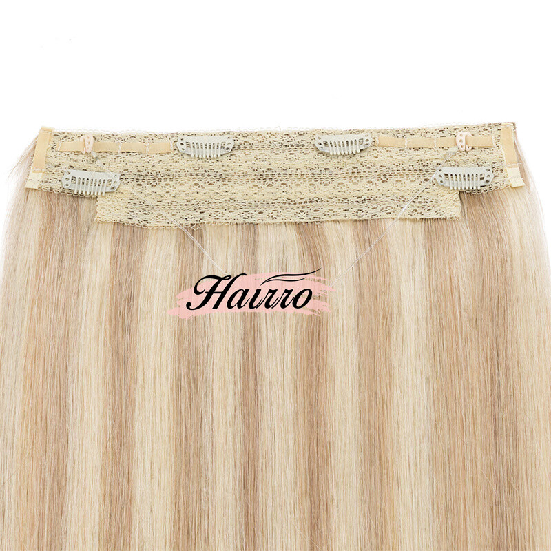 Wire In 100% Remy Human Hair Extensions Russian Remy Hidden Ring Hairpiece Thick