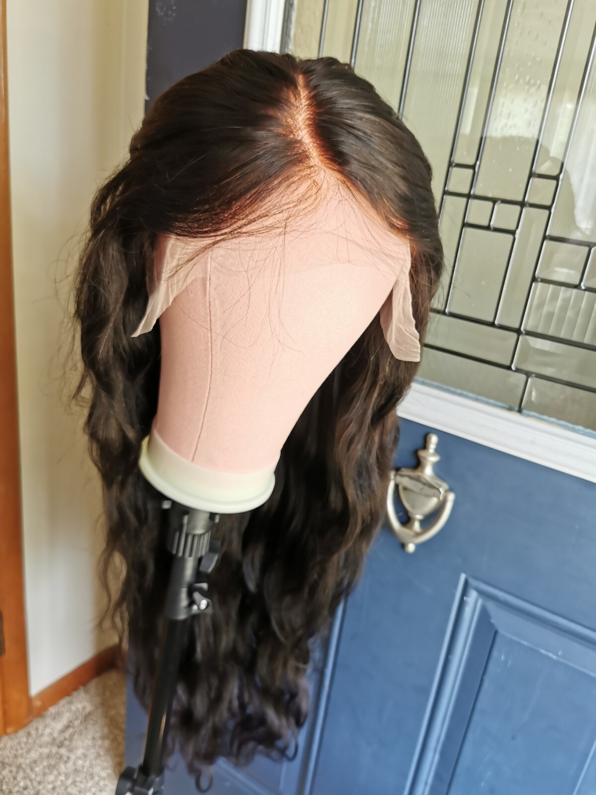 Ready To Go Bleached Knots High Quality Sexy 30” Human Hair Front Lace Wig 1B