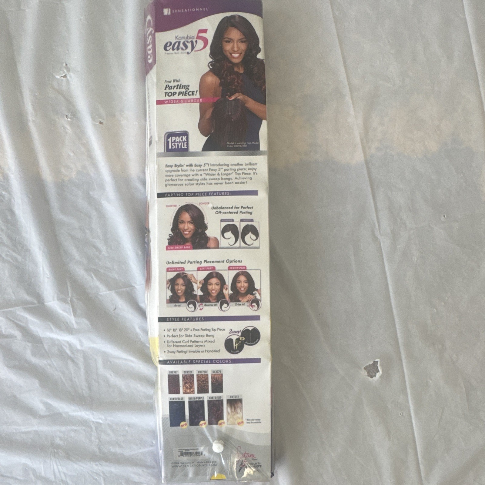 Sensationnel Kanubia Easy 5 DX3270 16in Black Sew-In 5pc Free Part Heat