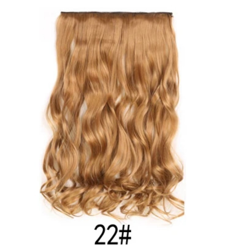 24in Synthetic Long Straight Clip In One Piece Hair Extension 5 Clips Fake Hair