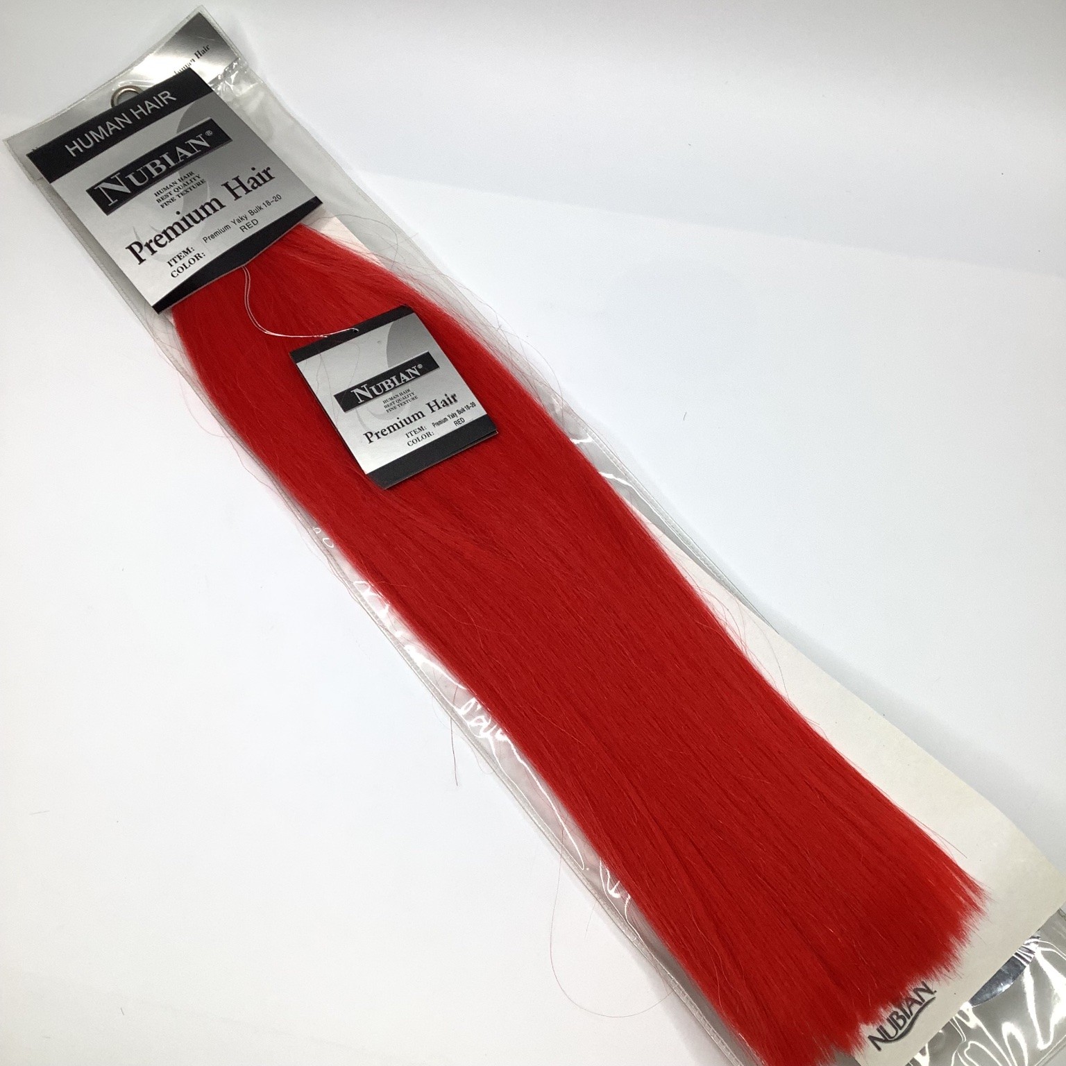 NUBIAN Premium Yaky Bulk Human Hair Extensions 18-20 RED Braiding Weaving