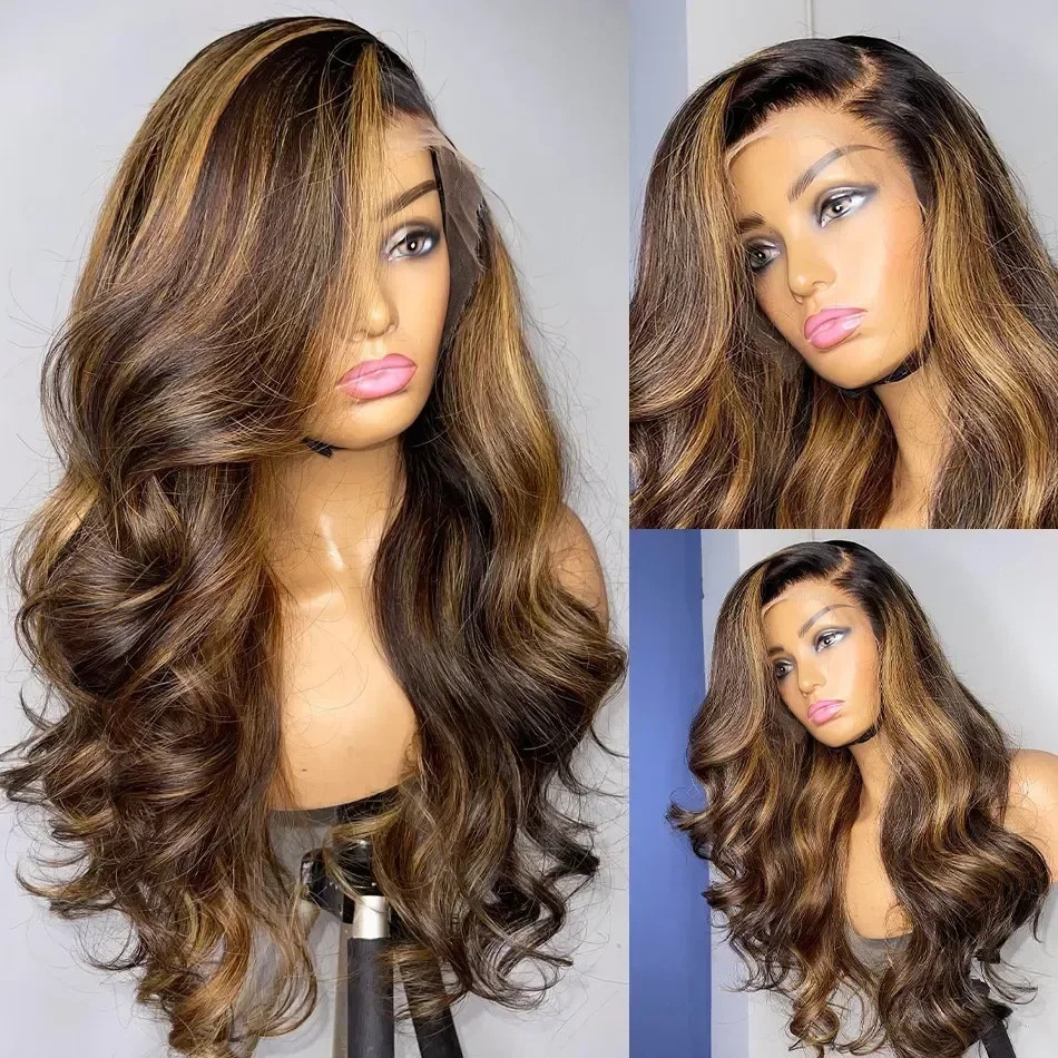 Highlight Blonde Human Hair Hd Lace Front Wigs Body Wave Glueless Wigs Brazilian