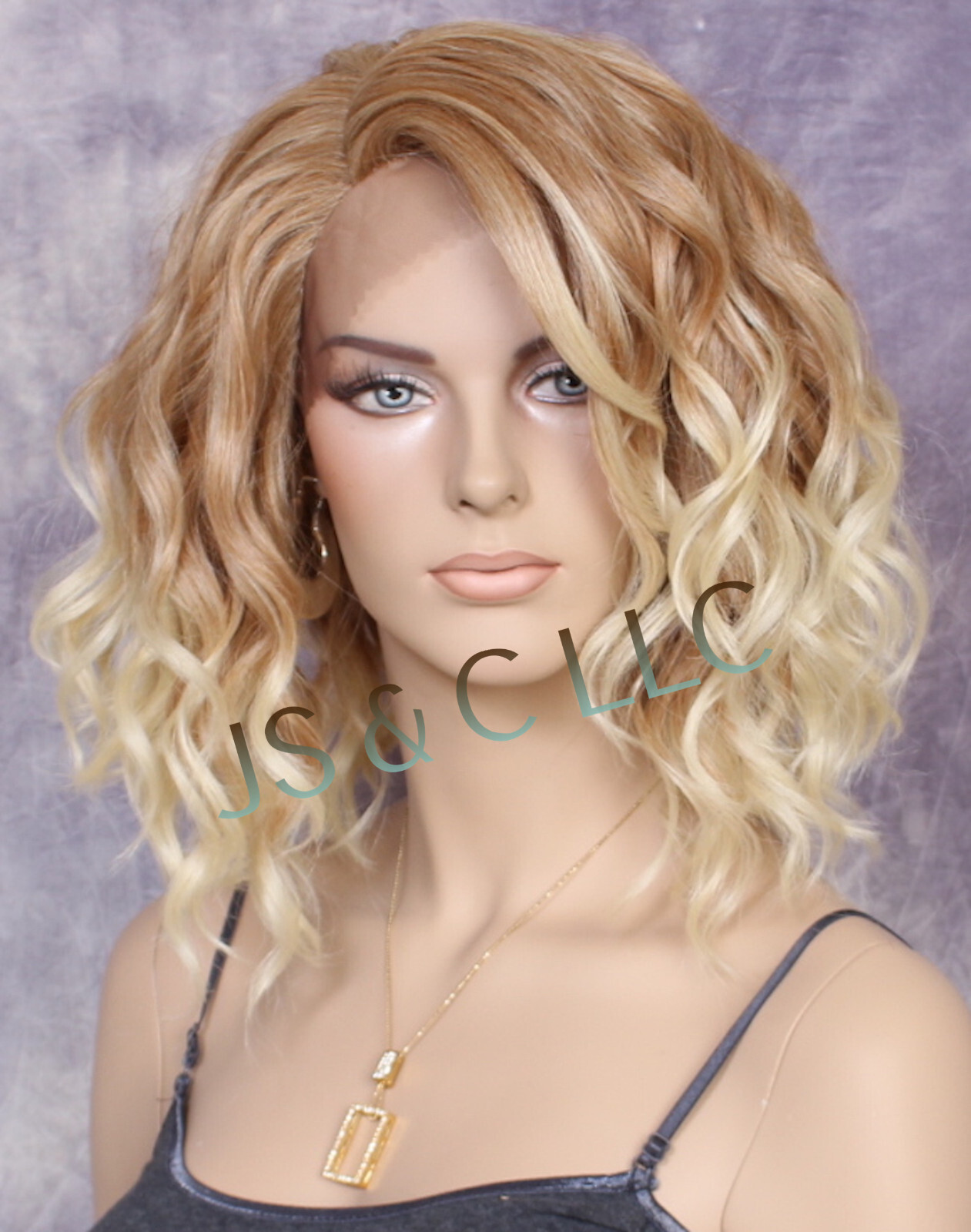 Human Hair blend Heat OK Full Lace Front Wig Blonde mix Super Natural ppq 27-613