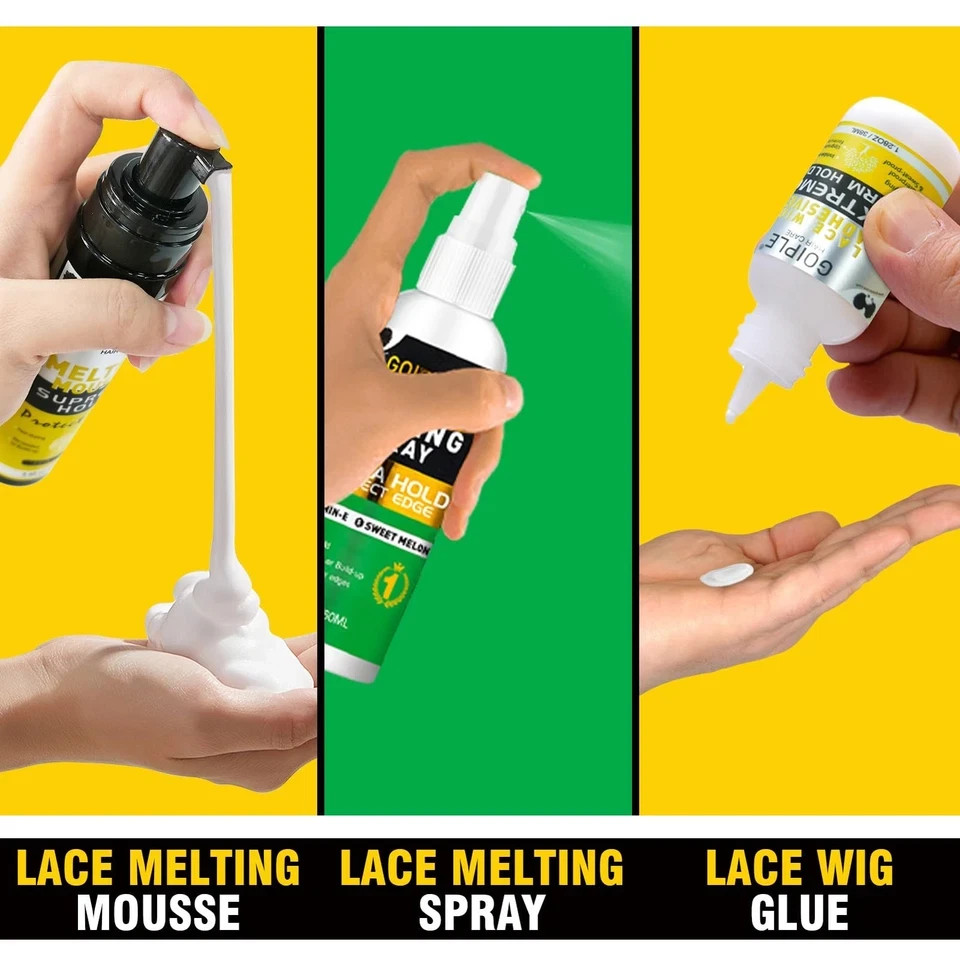 Lace Melting and Holding Mousse Glue-Less Hair Adhesive for Wigs, Wig Glue La…