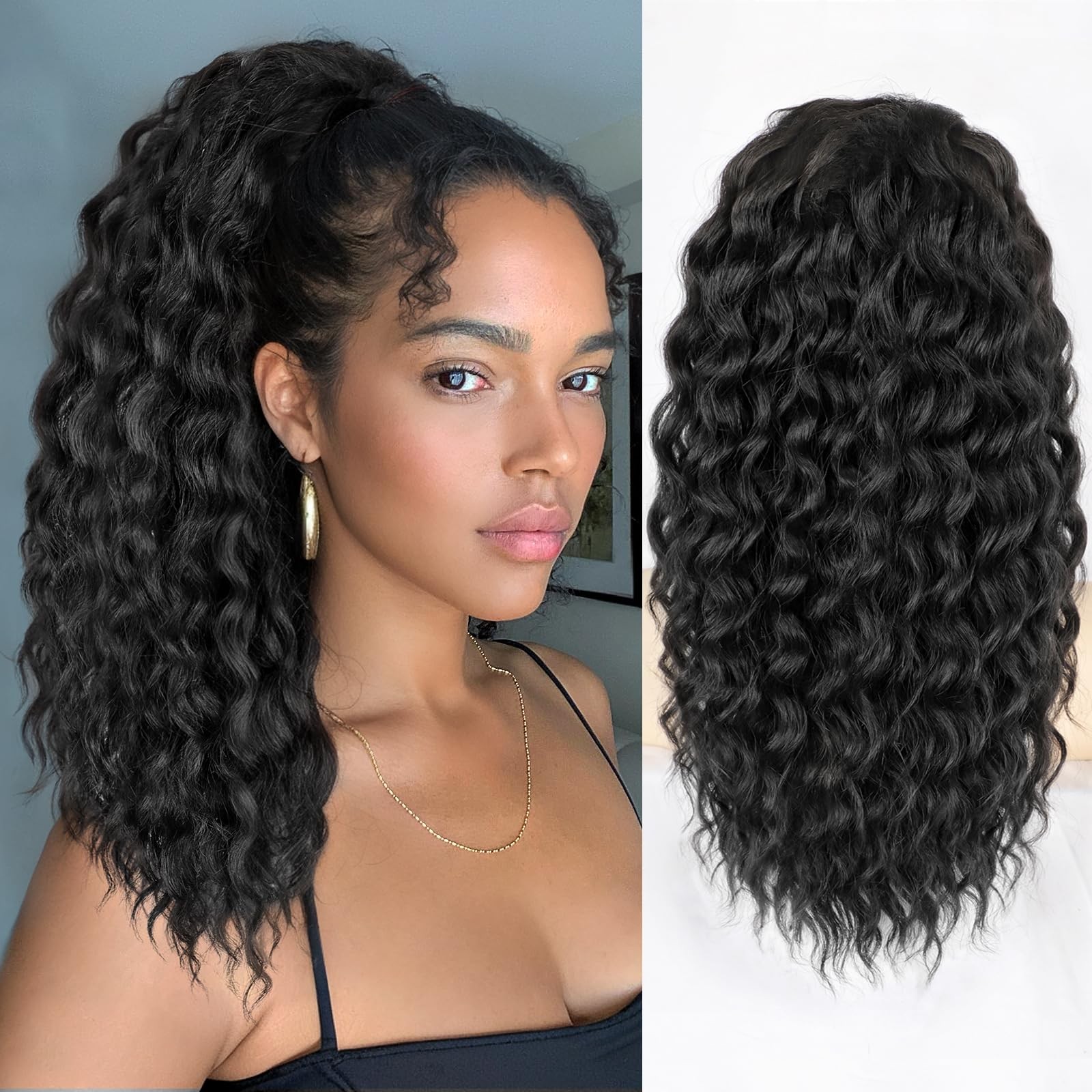 Curly Drawstring Ponytail Extension 18 Inch for Black Women – Easy to Wear