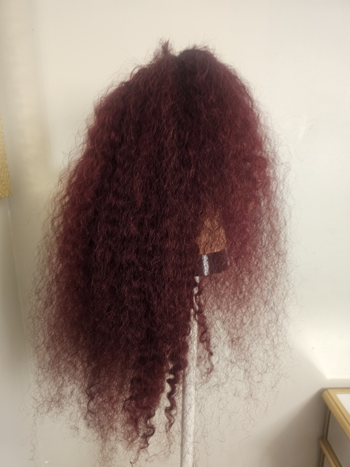 High Quality regular Top Reddish 24″ curly wavy 100% Virgin Human Hair Lace Wig
